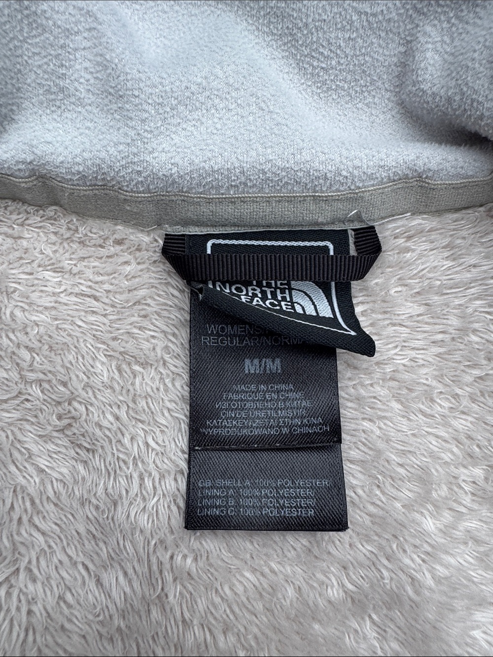 The North Face Women's Light Beige Teddy Fleece Full-Zip Jacket - Picture 2 of 5